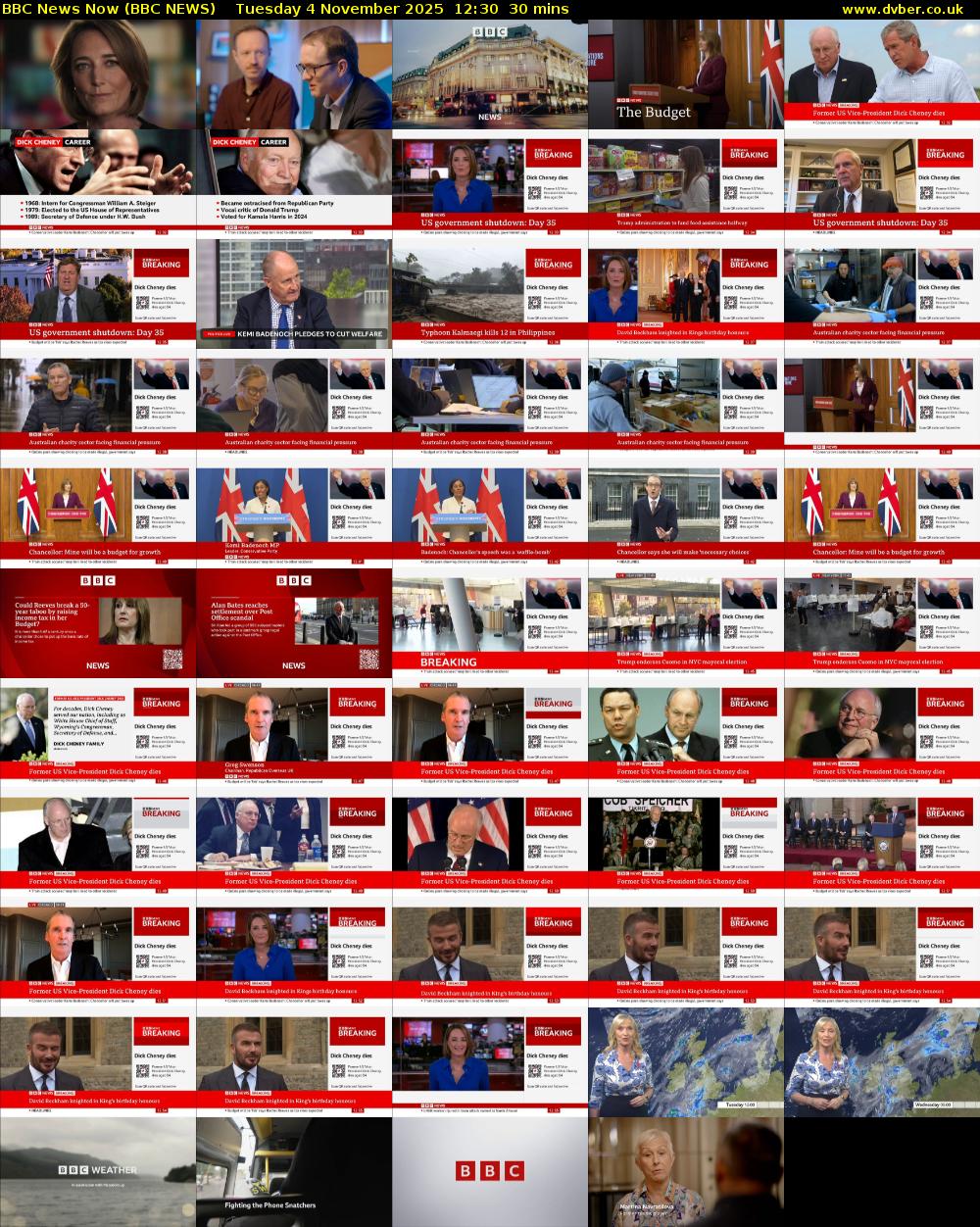 BBC News Now (BBC NEWS) Tuesday 4 November 2025 12:30 - 13:00