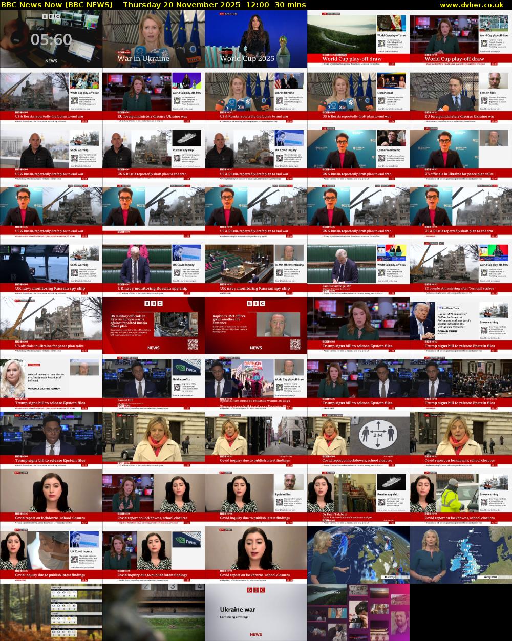 BBC News Now (BBC NEWS) Thursday 20 November 2025 12:00 - 12:30