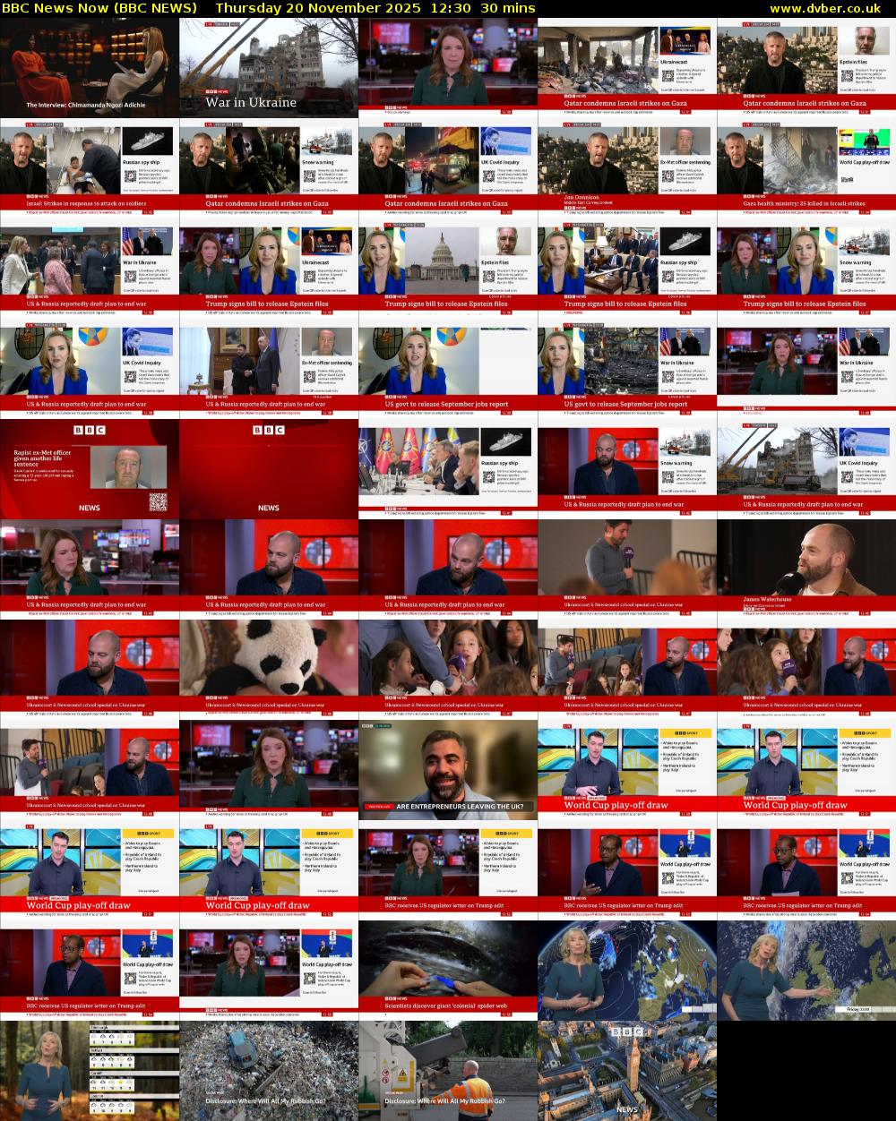 BBC News Now (BBC NEWS) Thursday 20 November 2025 12:30 - 13:00