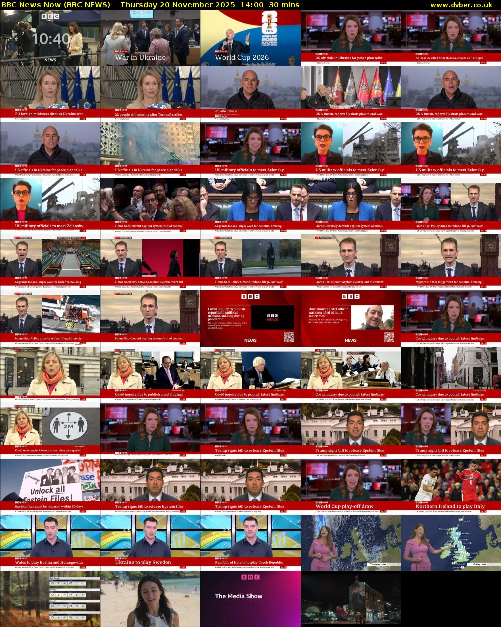 BBC News Now (BBC NEWS) Thursday 20 November 2025 14:00 - 14:30