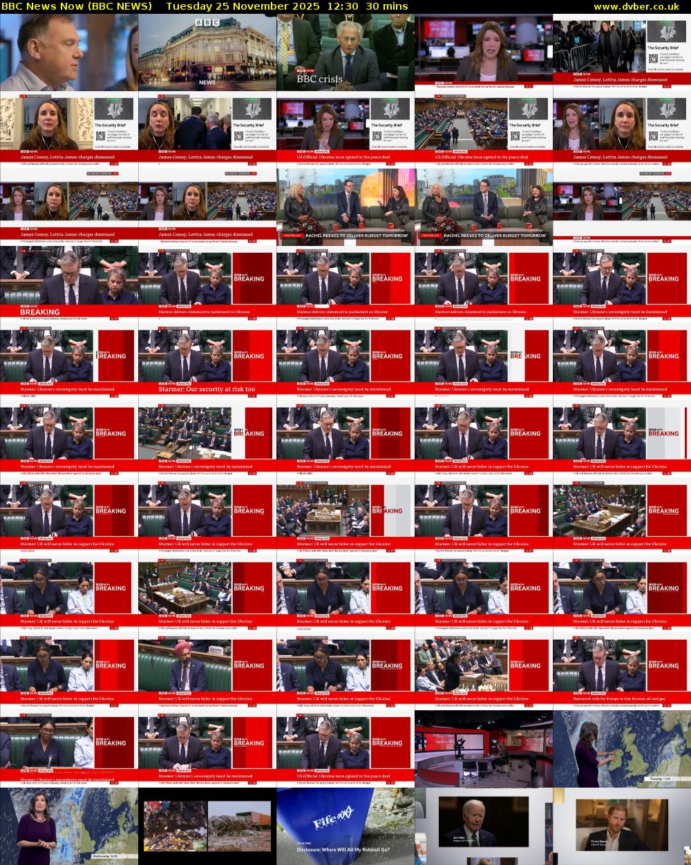 BBC News Now (BBC NEWS) Tuesday 25 November 2025 12:30 - 13:00