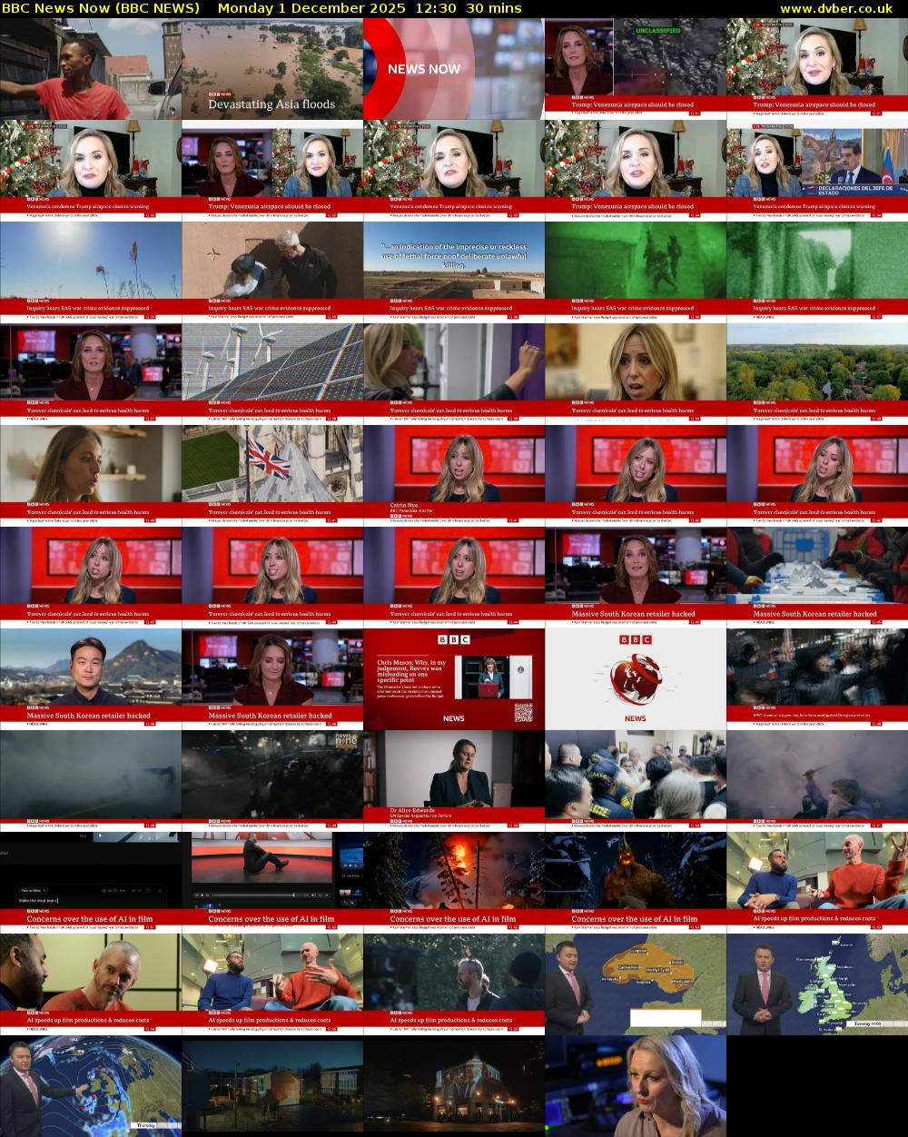 BBC News Now (BBC NEWS) Monday 1 December 2025 12:30 - 13:00
