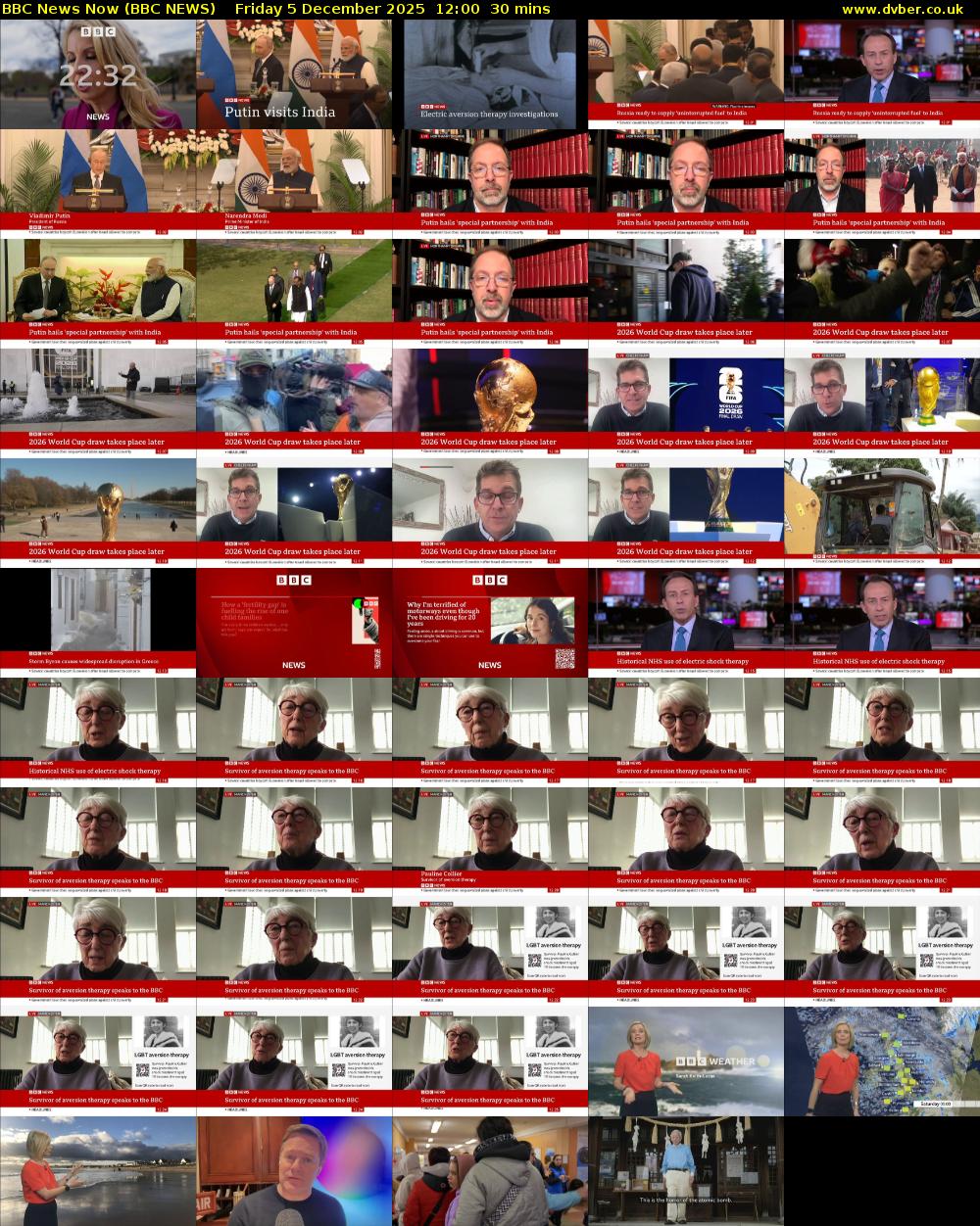 BBC News Now (BBC NEWS) Friday 5 December 2025 12:00 - 12:30