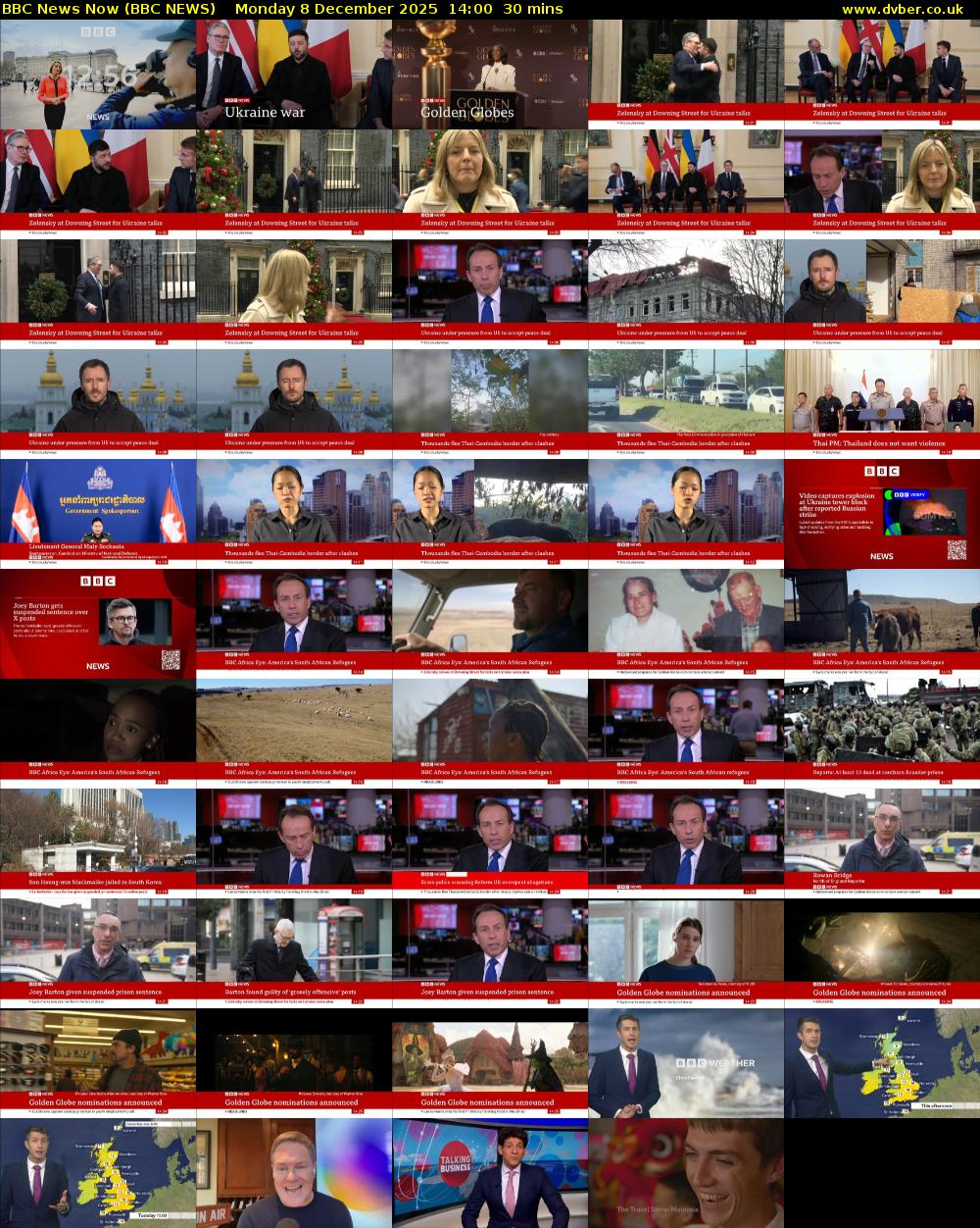 BBC News Now (BBC NEWS) Monday 8 December 2025 14:00 - 14:30