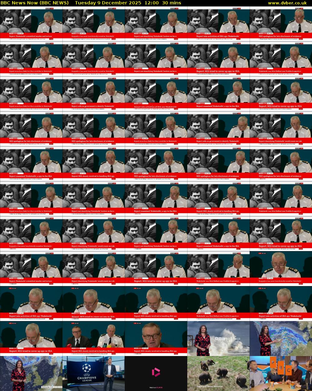 BBC News Now (BBC NEWS) Tuesday 9 December 2025 12:00 - 12:30