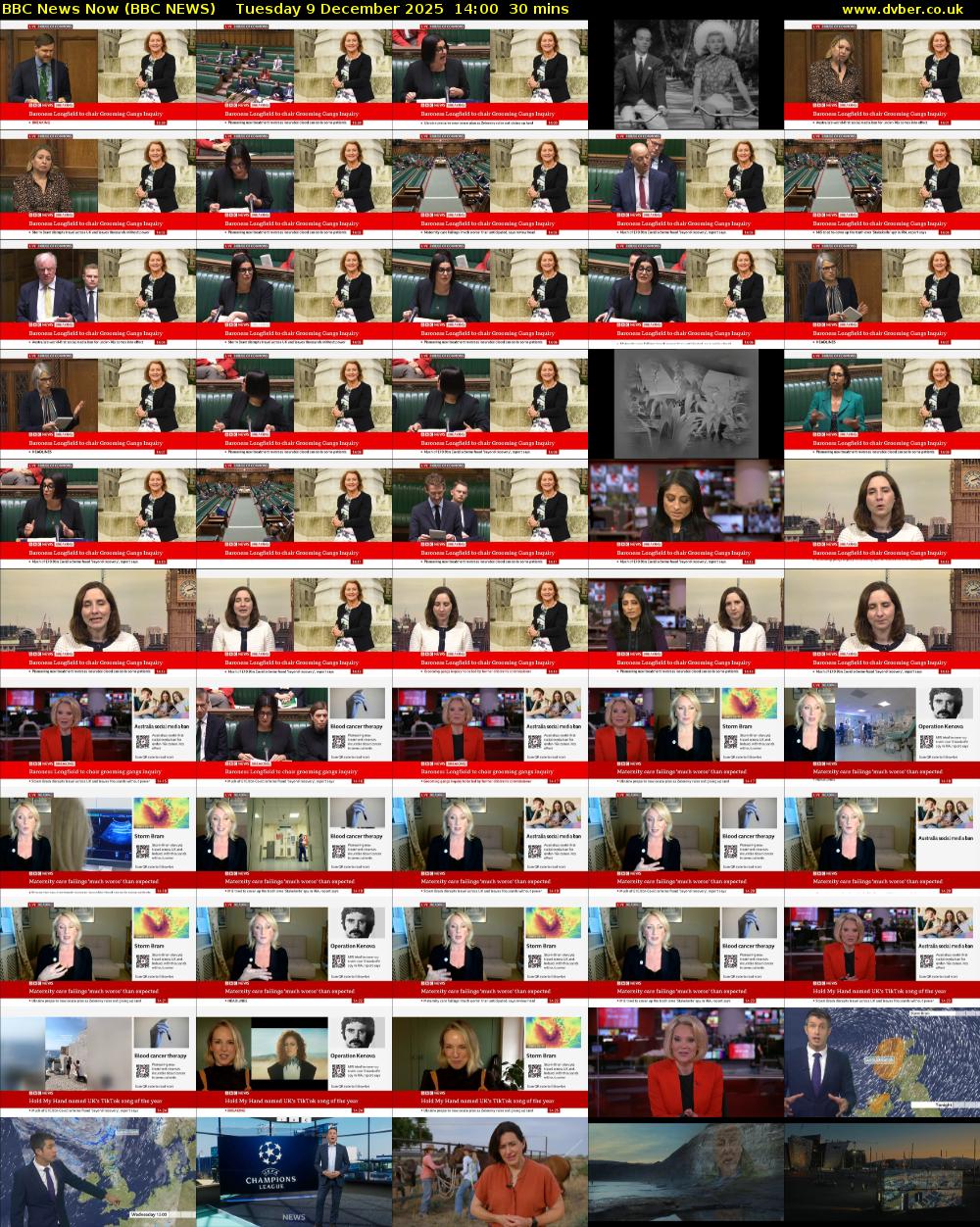BBC News Now (BBC NEWS) Tuesday 9 December 2025 14:00 - 14:30