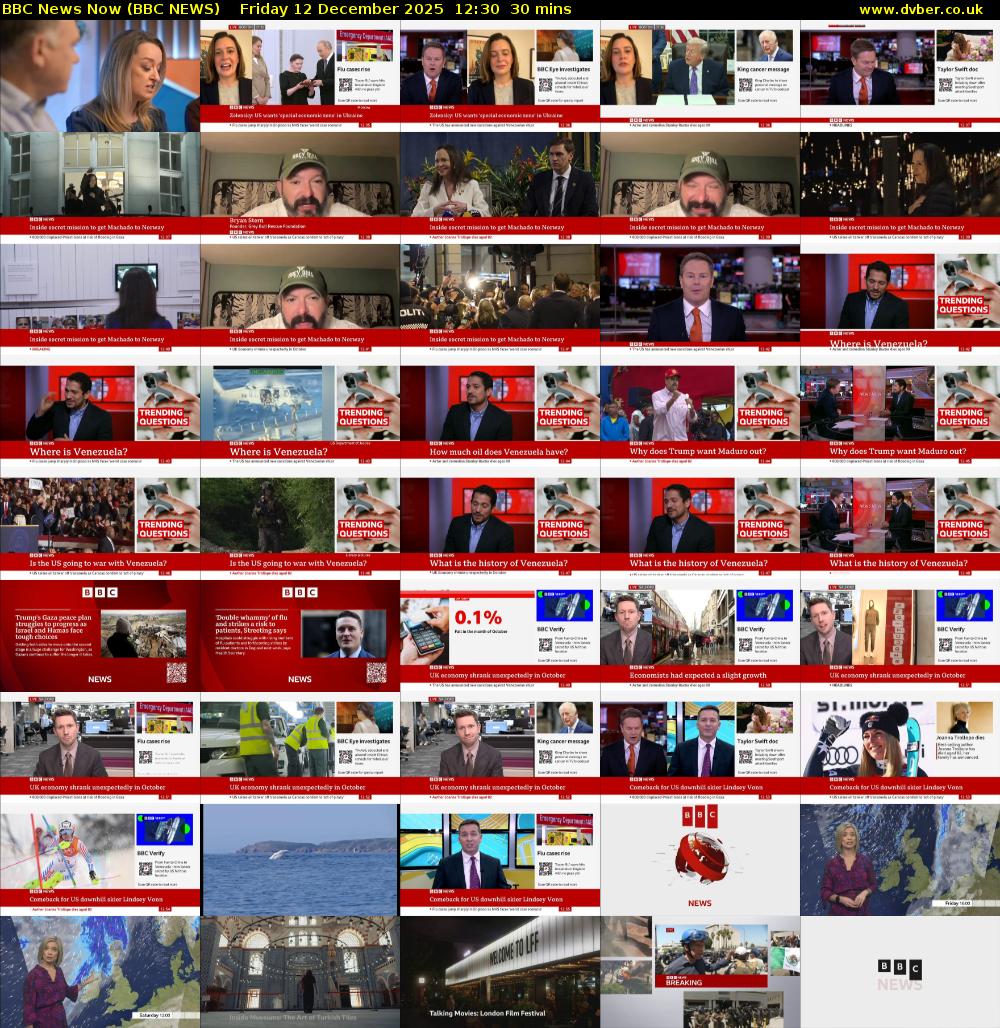 BBC News Now (BBC NEWS) Friday 12 December 2025 12:30 - 13:00