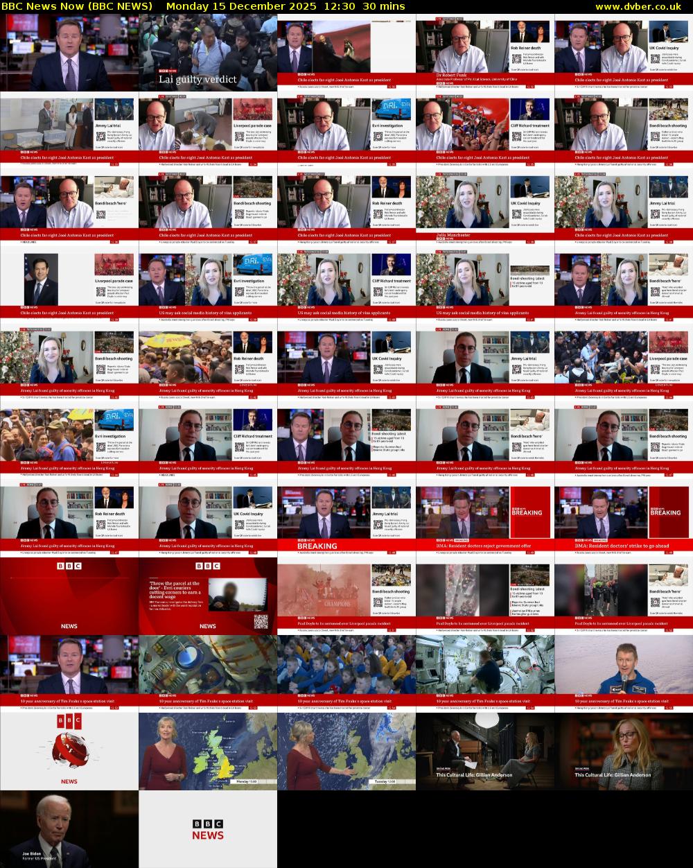 BBC News Now (BBC NEWS) Monday 15 December 2025 12:30 - 13:00