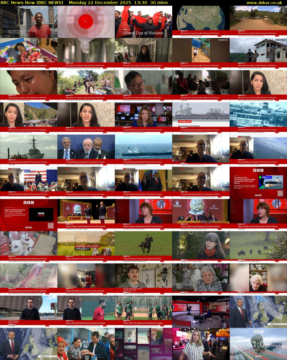 BBC News Now (BBC NEWS) Monday 22 December 2025 13:30 - 14:00