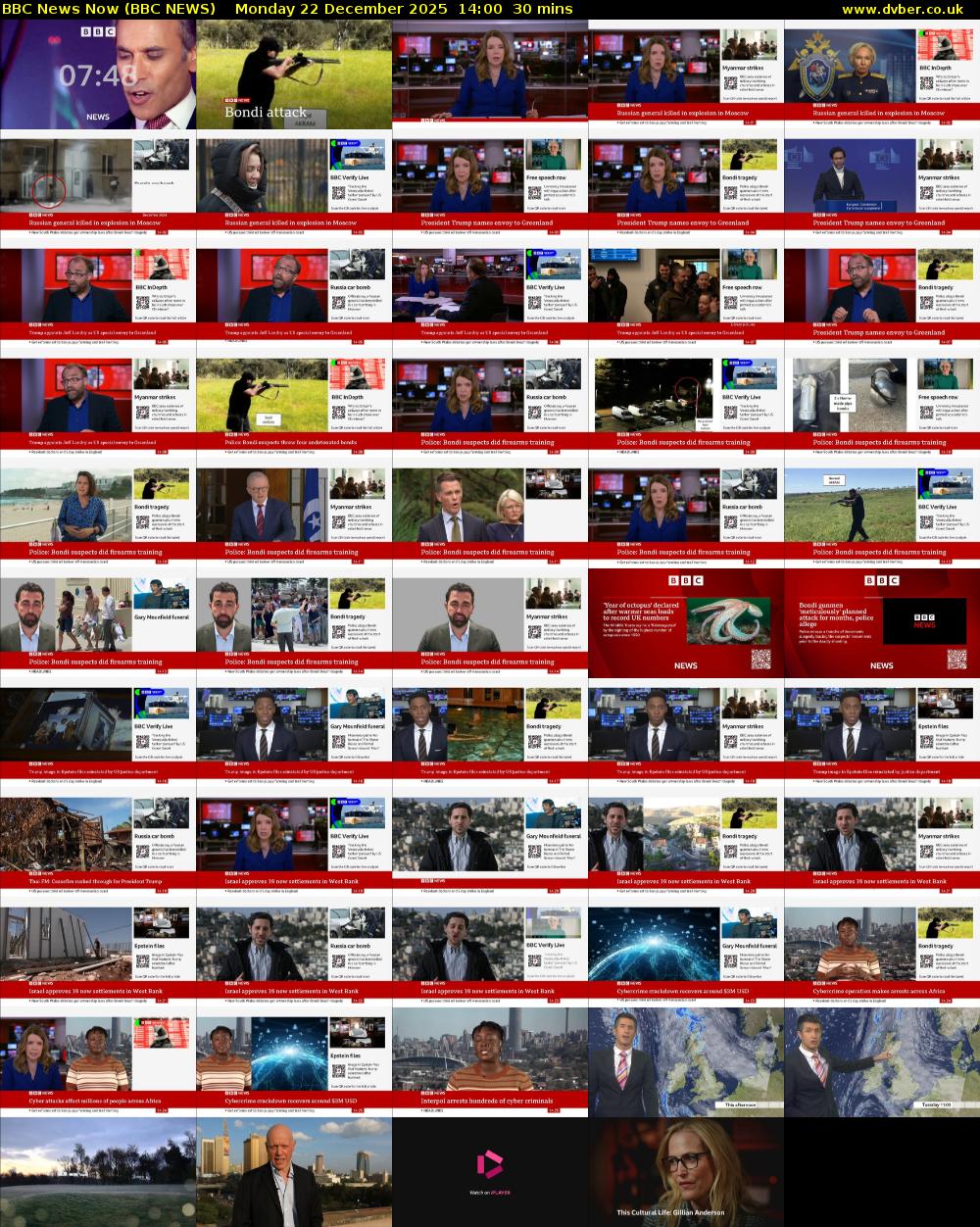 BBC News Now (BBC NEWS) Monday 22 December 2025 14:00 - 14:30