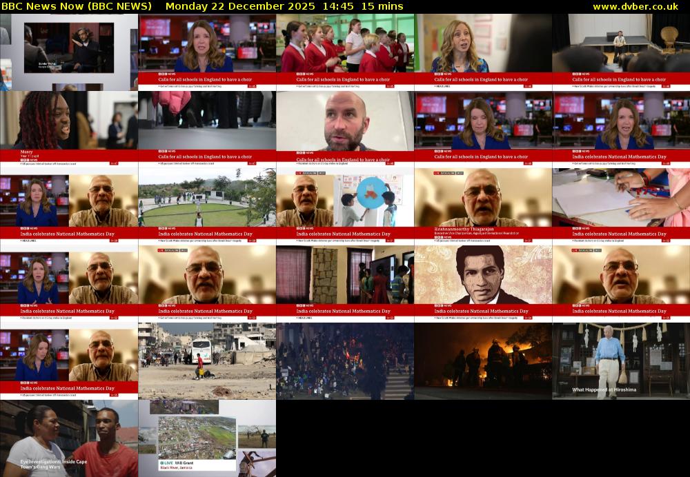 BBC News Now (BBC NEWS) Monday 22 December 2025 14:45 - 15:00