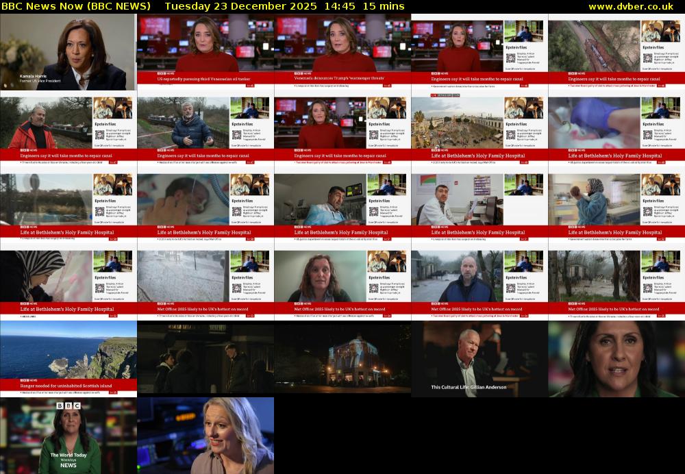 BBC News Now (BBC NEWS) Tuesday 23 December 2025 14:45 - 15:00