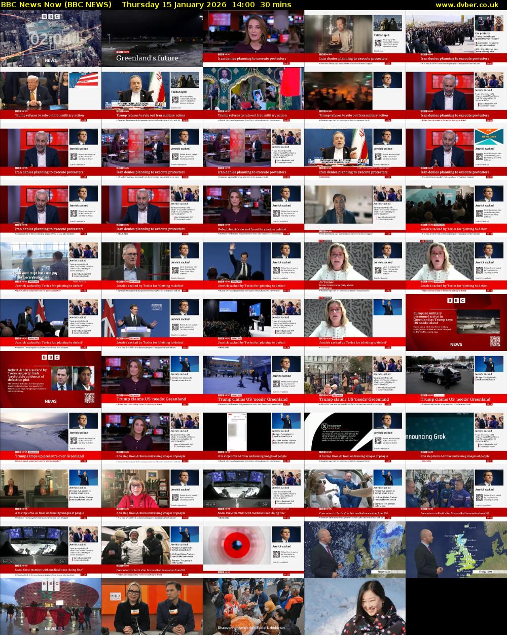 BBC News Now (BBC NEWS) Thursday 15 January 2026 14:00 - 14:30
