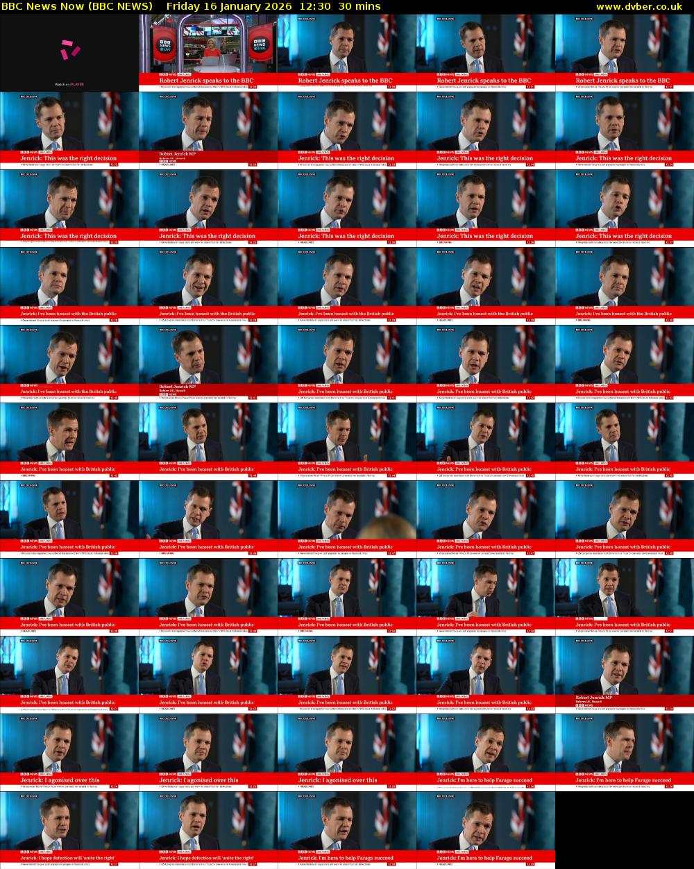 BBC News Now (BBC NEWS) Friday 16 January 2026 12:30 - 13:00