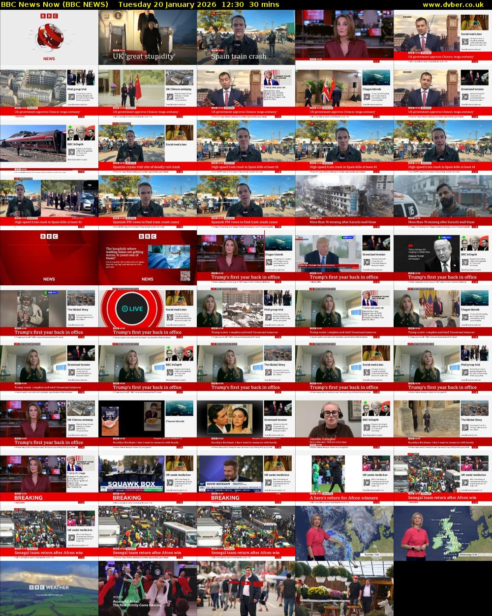 BBC News Now (BBC NEWS) Tuesday 20 January 2026 12:30 - 13:00