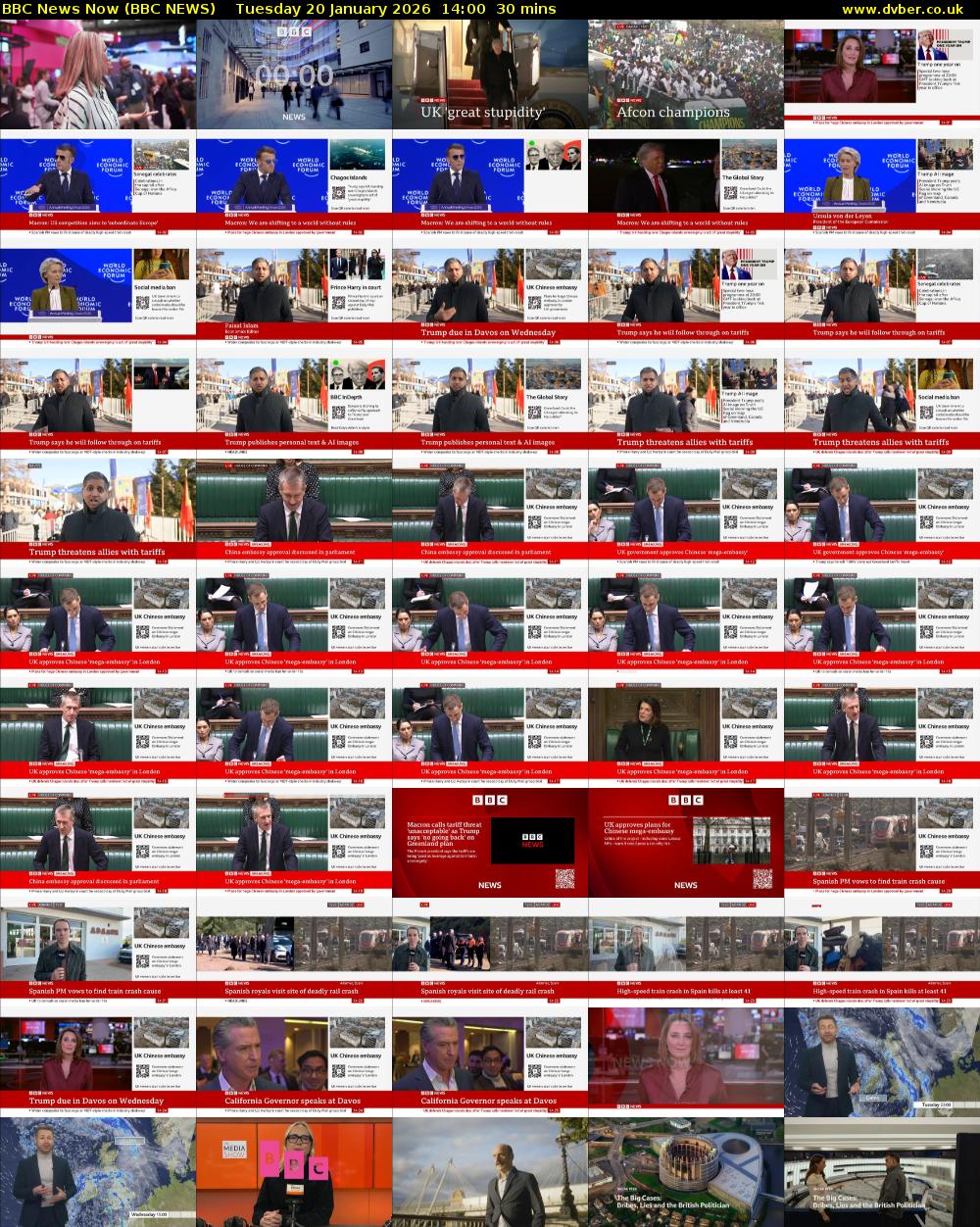 BBC News Now (BBC NEWS) Tuesday 20 January 2026 14:00 - 14:30
