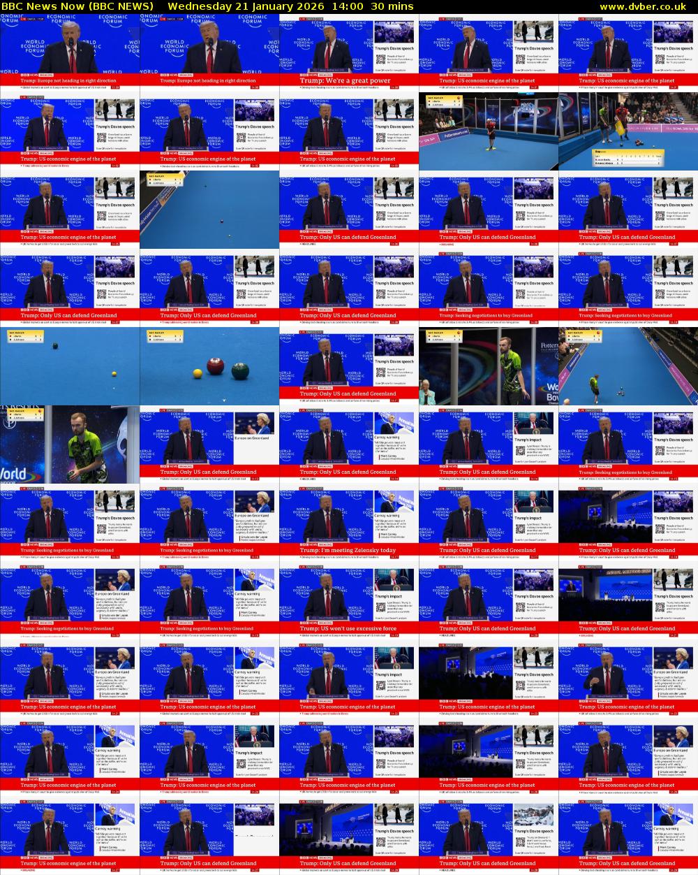 BBC News Now (BBC NEWS) Wednesday 21 January 2026 14:00 - 14:30