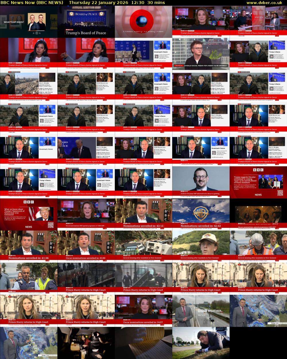 BBC News Now (BBC NEWS) Thursday 22 January 2026 12:30 - 13:00