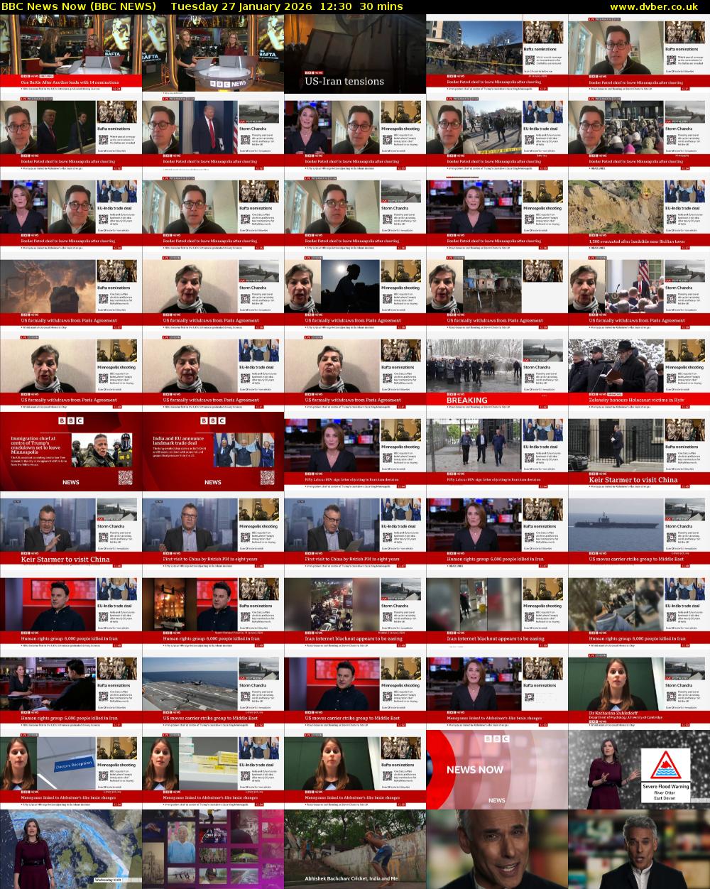 BBC News Now (BBC NEWS) Tuesday 27 January 2026 12:30 - 13:00