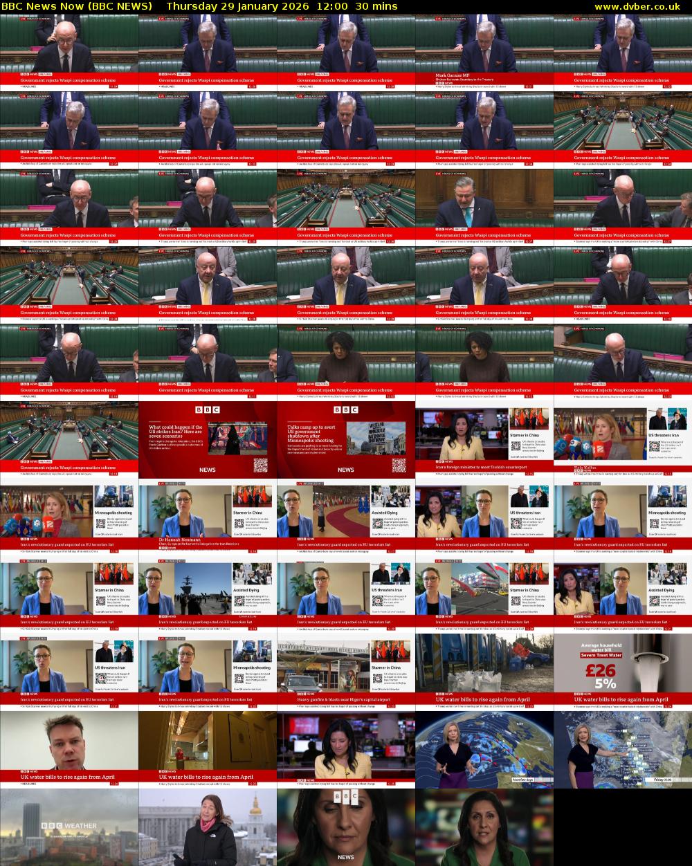 BBC News Now (BBC NEWS) Thursday 29 January 2026 12:00 - 12:30