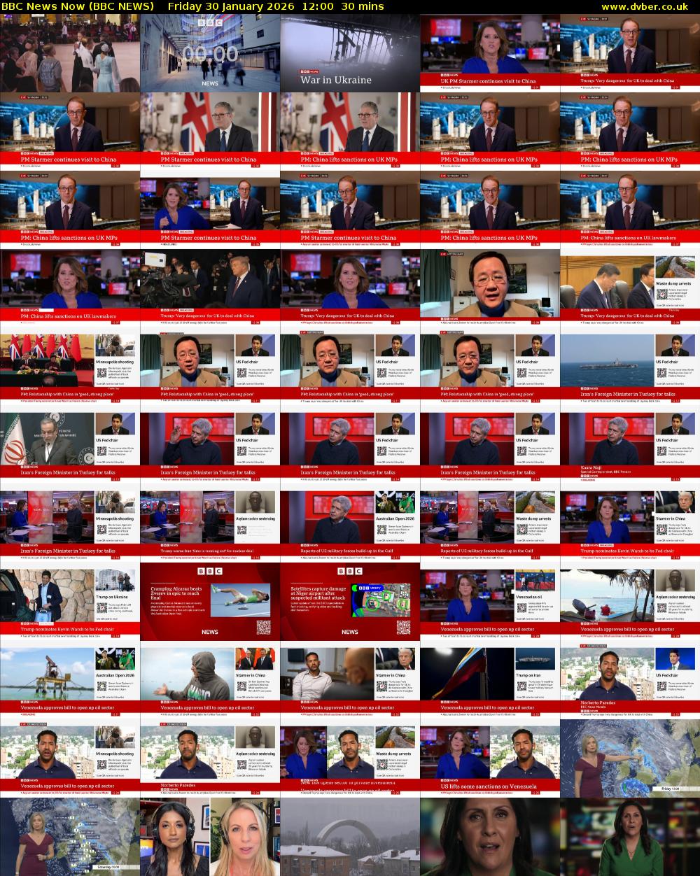 BBC News Now (BBC NEWS) Friday 30 January 2026 12:00 - 12:30