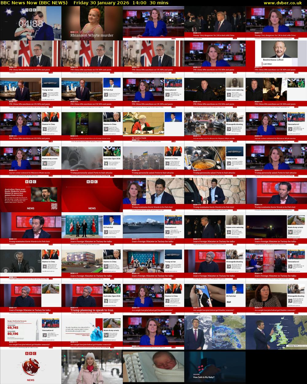 BBC News Now (BBC NEWS) Friday 30 January 2026 14:00 - 14:30