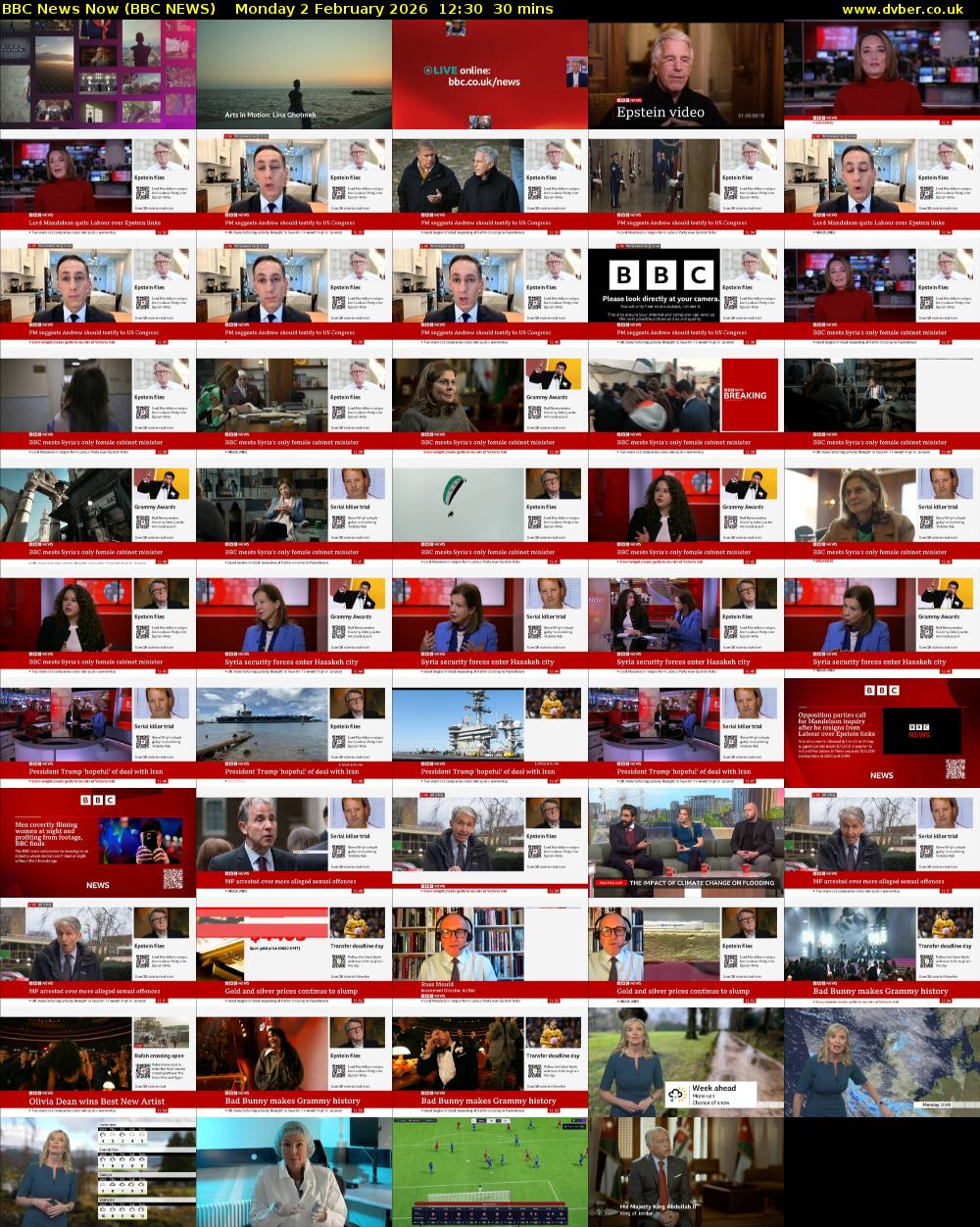 BBC News Now (BBC NEWS) Monday 2 February 2026 12:30 - 13:00