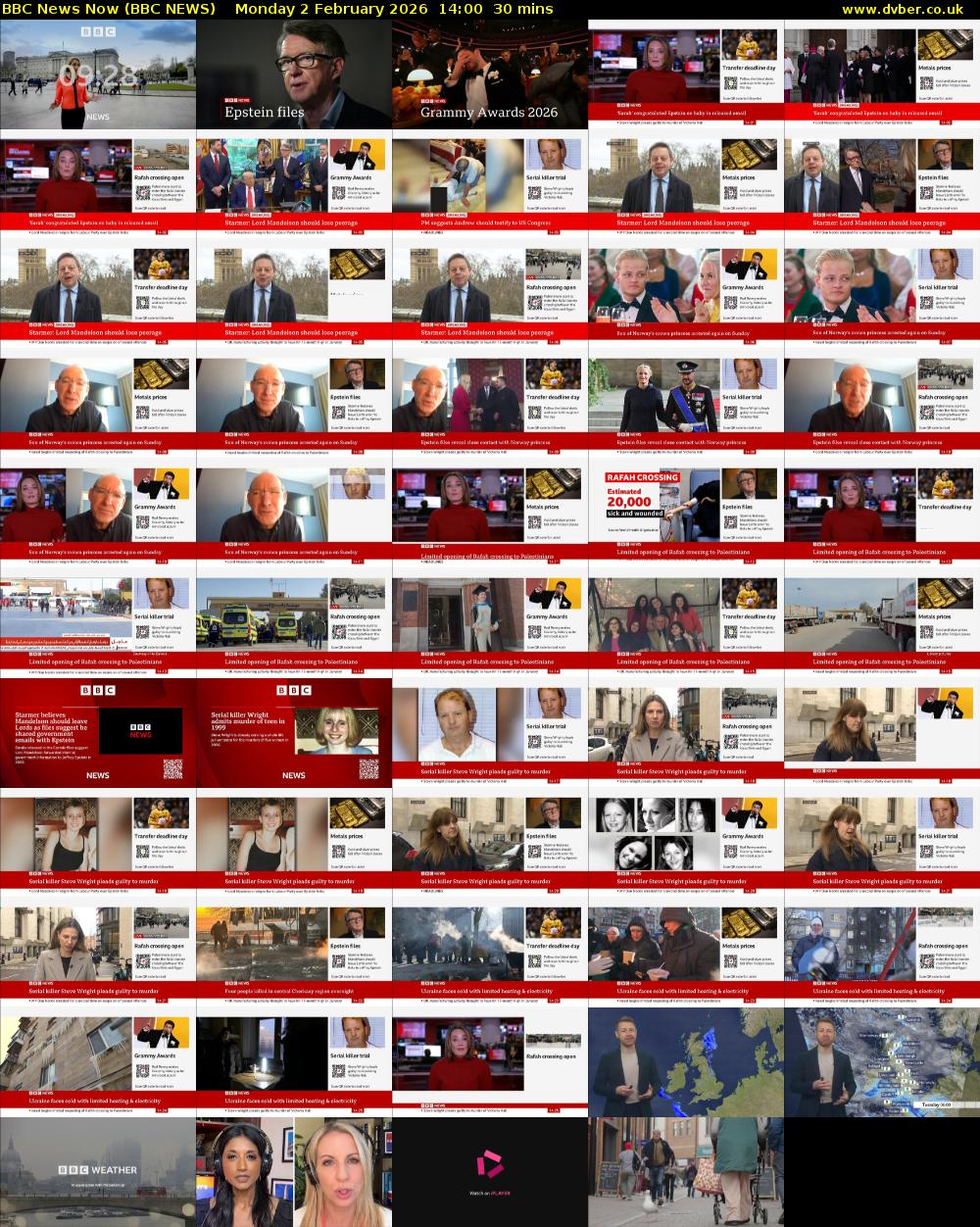 BBC News Now (BBC NEWS) Monday 2 February 2026 14:00 - 14:30