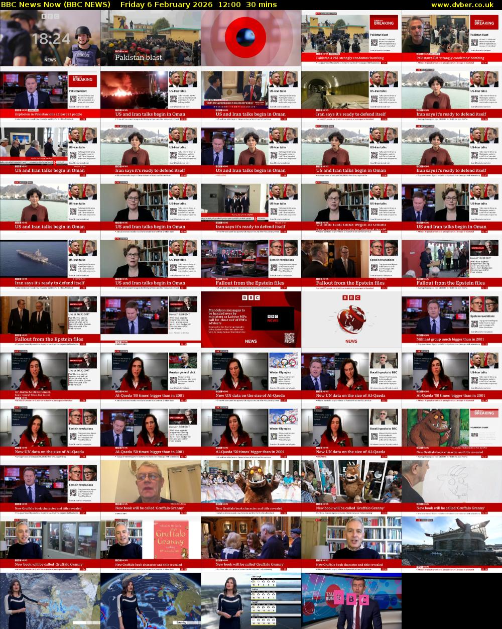 BBC News Now (BBC NEWS) Friday 6 February 2026 12:00 - 12:30