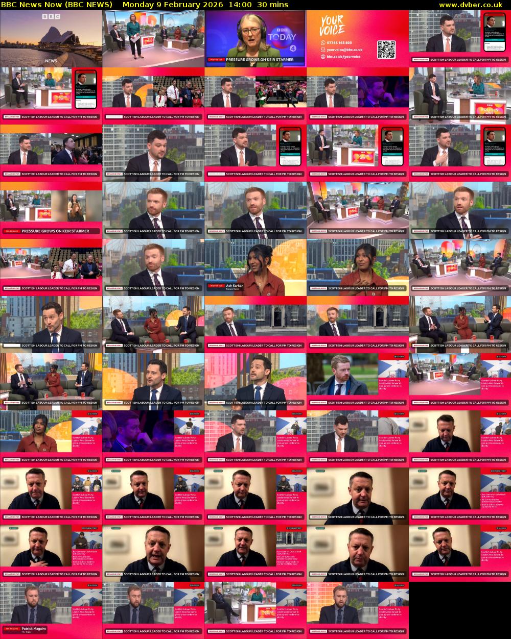 BBC News Now (BBC NEWS) Monday 9 February 2026 14:00 - 14:30