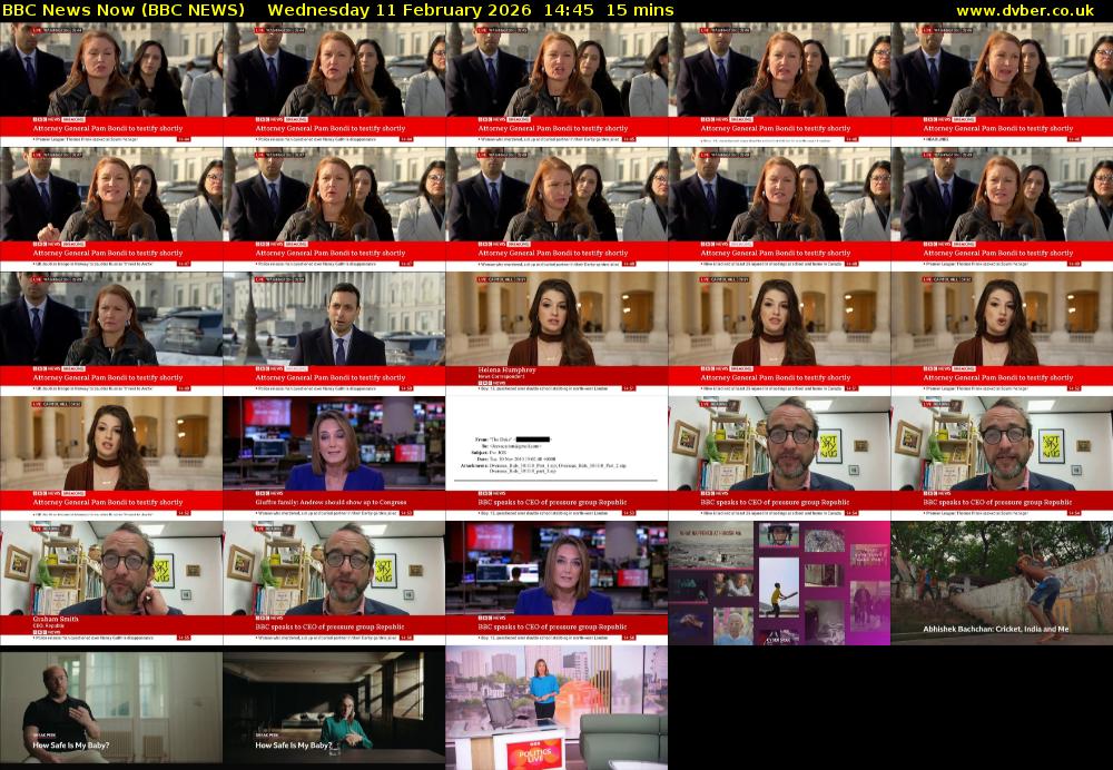 BBC News Now (BBC NEWS) Wednesday 11 February 2026 14:45 - 15:00