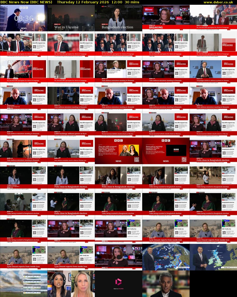 BBC News Now (BBC NEWS) Thursday 12 February 2026 12:00 - 12:30