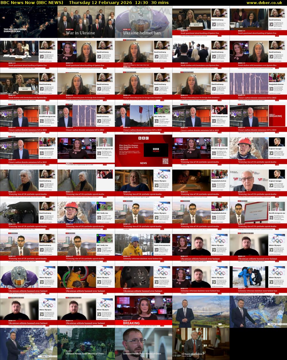 BBC News Now (BBC NEWS) Thursday 12 February 2026 12:30 - 13:00