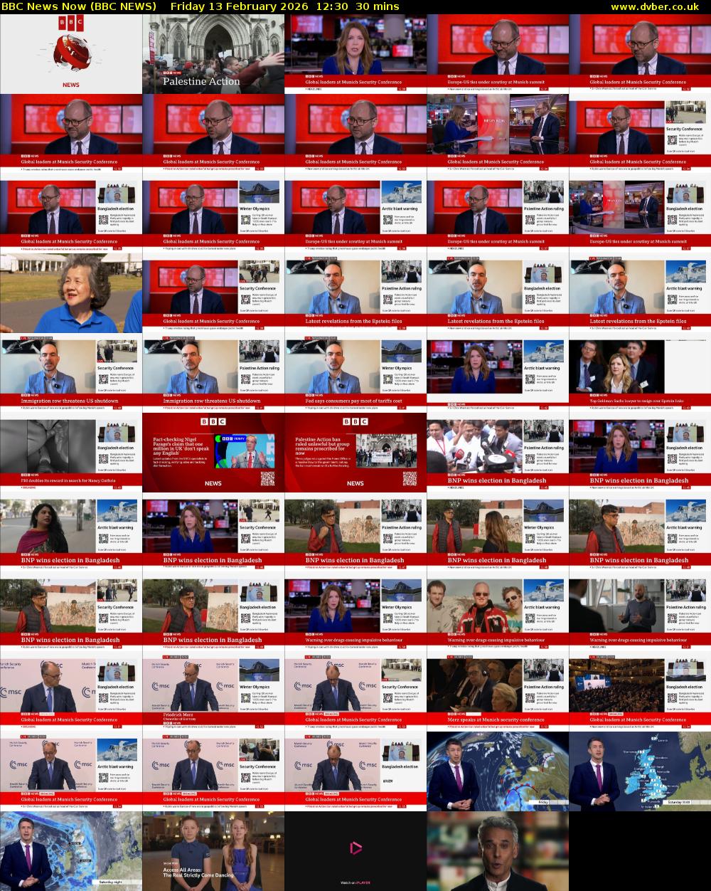BBC News Now (BBC NEWS) Friday 13 February 2026 12:30 - 13:00