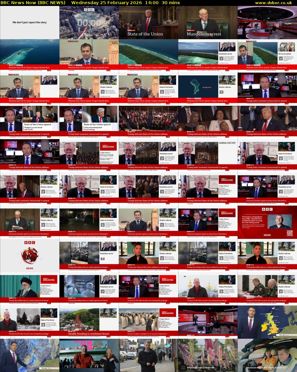 BBC News Now (BBC NEWS) Wednesday 25 February 2026 14:00 - 14:30