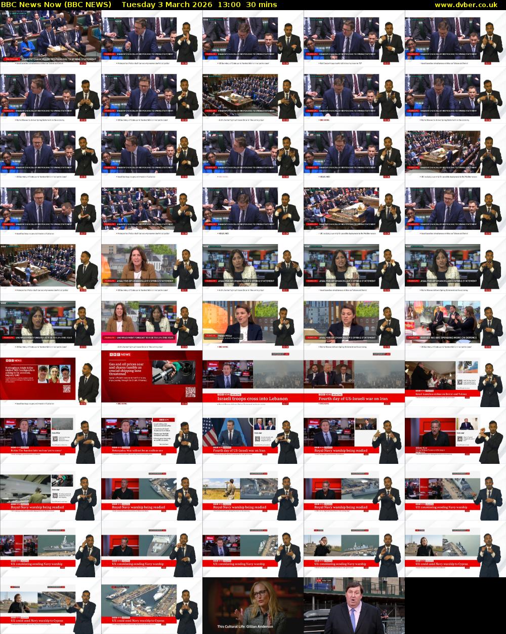 BBC News Now (BBC NEWS) Tuesday 3 March 2026 13:00 - 13:30