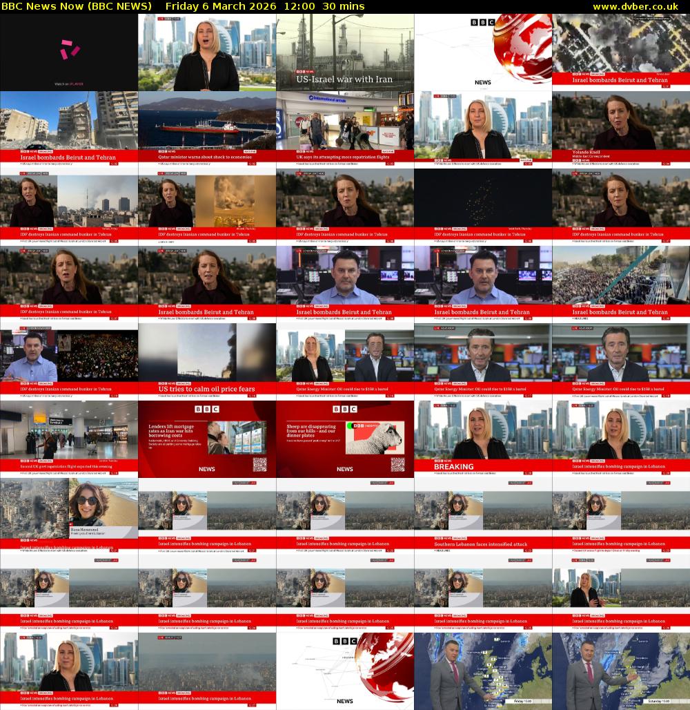BBC News Now (BBC NEWS) Friday 6 March 2026 12:00 - 12:30