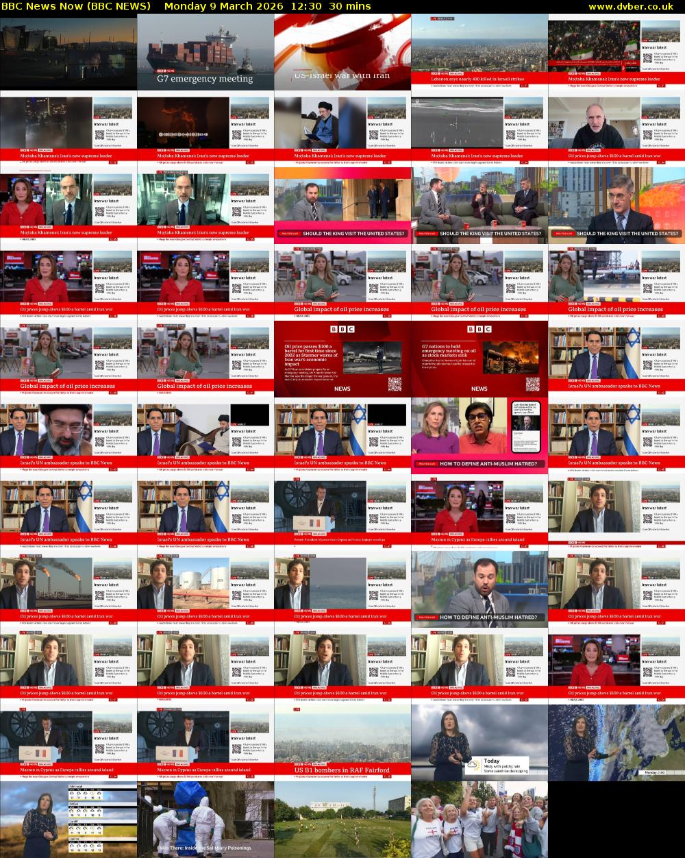 BBC News Now (BBC NEWS) Monday 9 March 2026 12:30 - 13:00