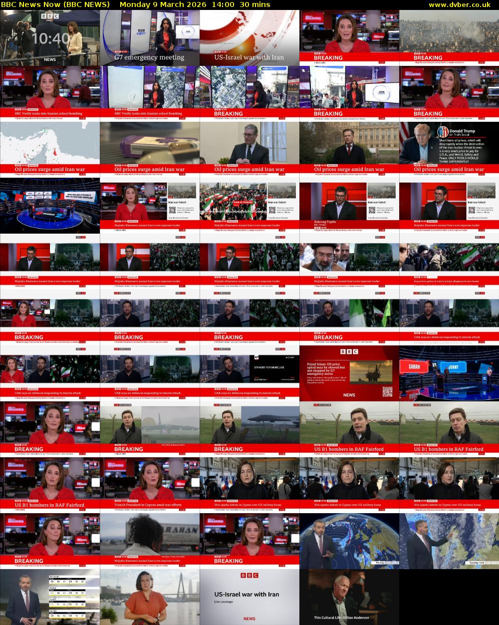 BBC News Now (BBC NEWS) Monday 9 March 2026 14:00 - 14:30