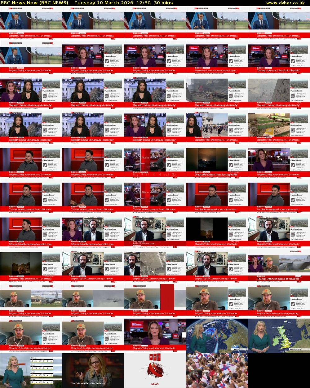 BBC News Now (BBC NEWS) Tuesday 10 March 2026 12:30 - 13:00