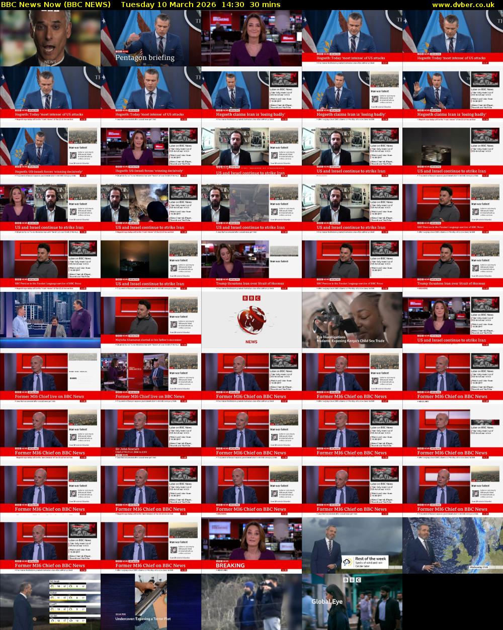 BBC News Now (BBC NEWS) Tuesday 10 March 2026 14:30 - 15:00