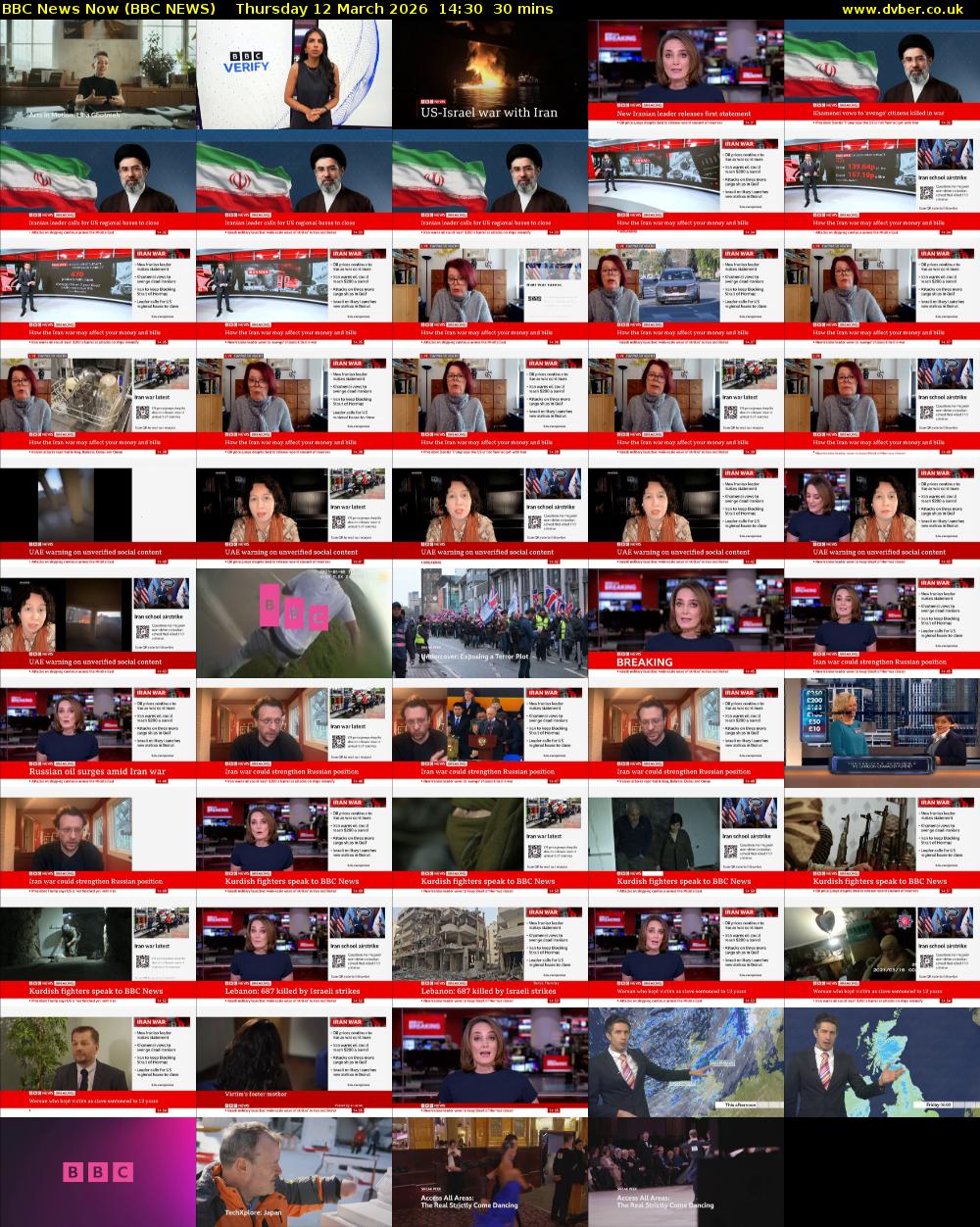 BBC News Now (BBC NEWS) Thursday 12 March 2026 14:30 - 15:00