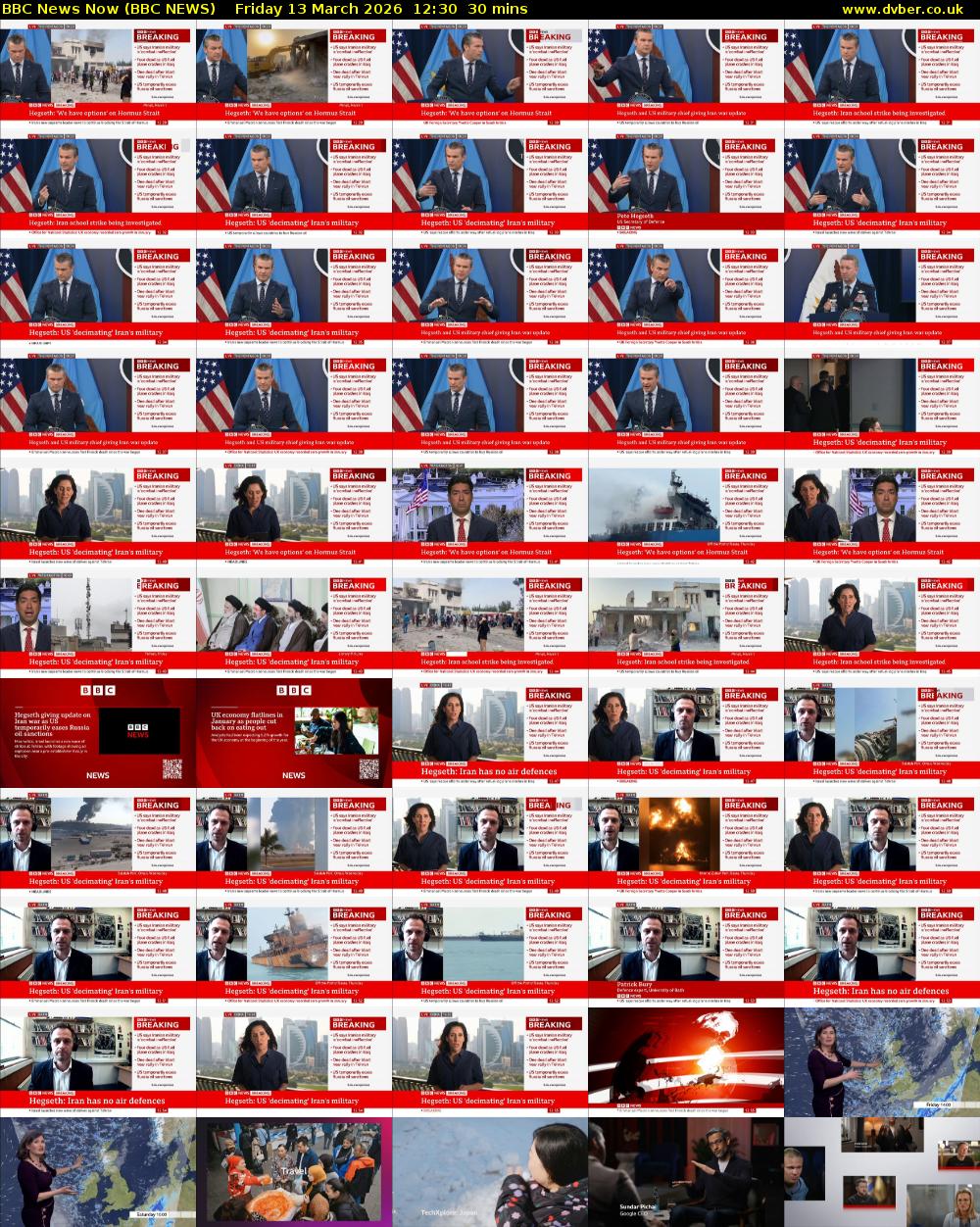 BBC News Now (BBC NEWS) Friday 13 March 2026 12:30 - 13:00