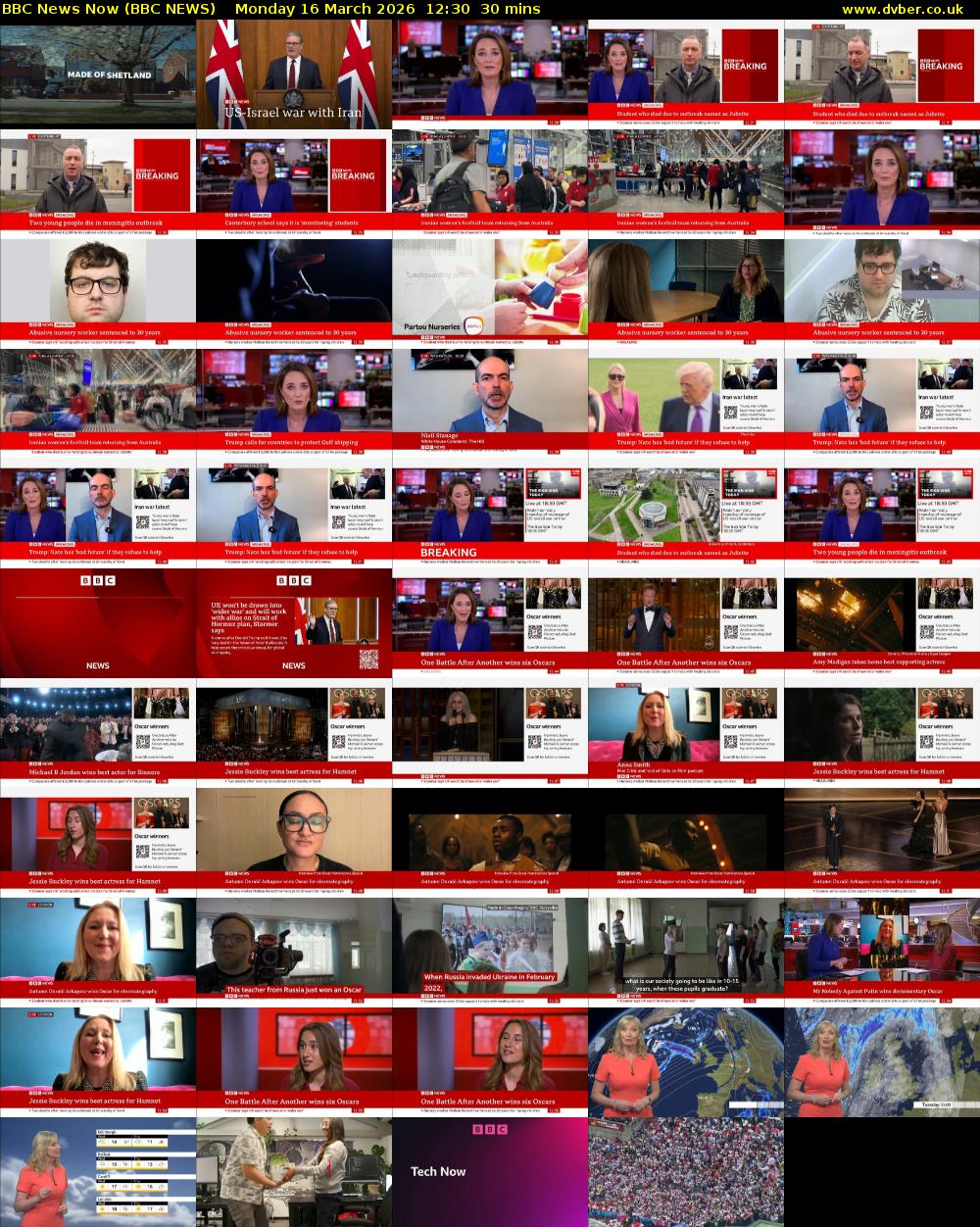 BBC News Now (BBC NEWS) Monday 16 March 2026 12:30 - 13:00