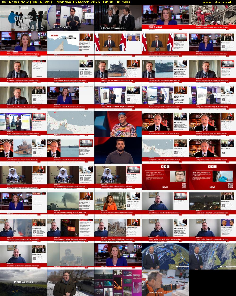 BBC News Now (BBC NEWS) Monday 16 March 2026 14:00 - 14:30