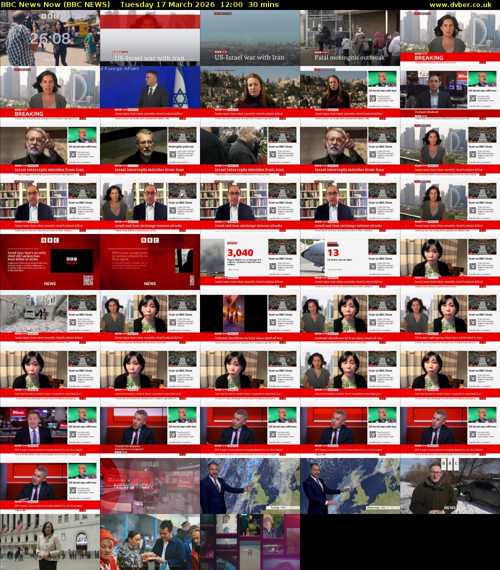 BBC News Now (BBC NEWS) Tuesday 17 March 2026 12:00 - 12:30