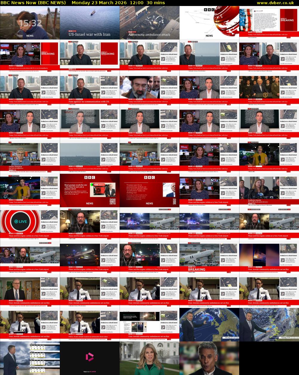 BBC News Now (BBC NEWS) Monday 23 March 2026 12:00 - 12:30