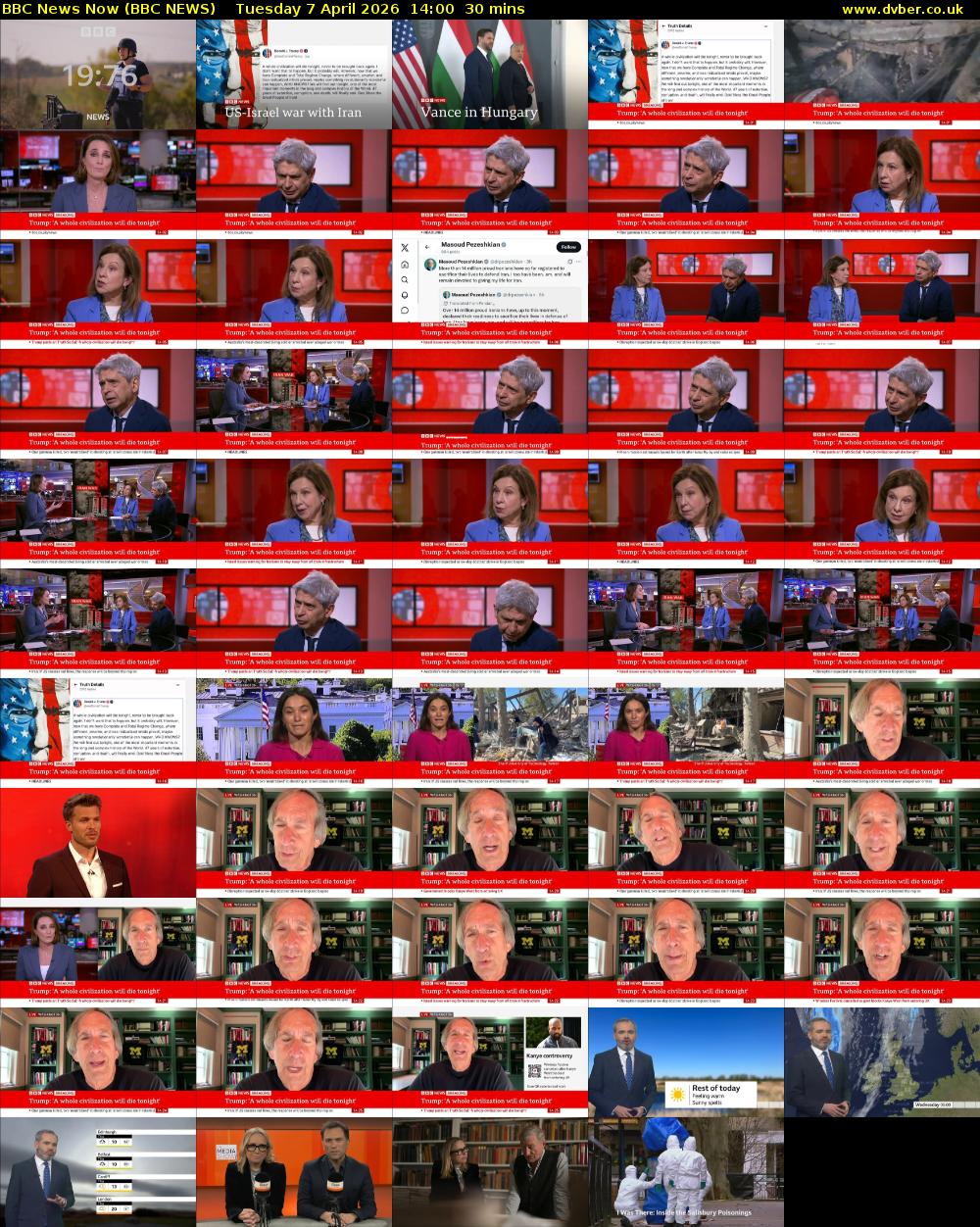 BBC News Now (BBC NEWS) Tuesday 7 April 2026 14:00 - 14:30