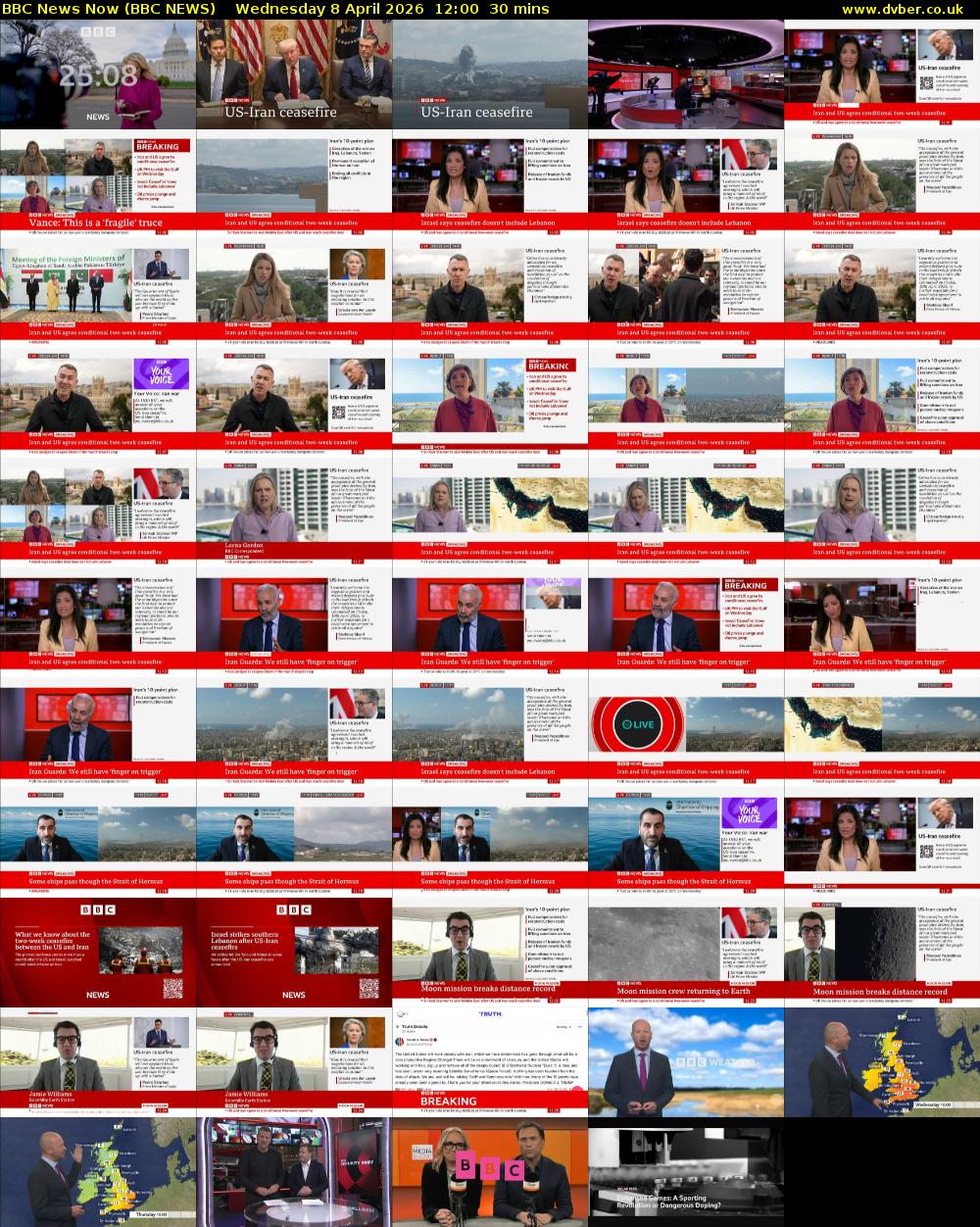 BBC News Now (BBC NEWS) Wednesday 8 April 2026 12:00 - 12:30
