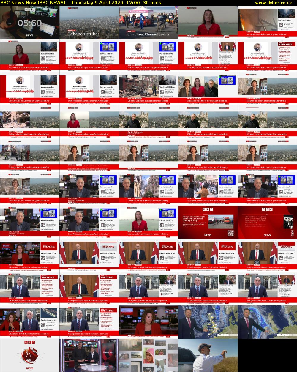 BBC News Now (BBC NEWS) Thursday 9 April 2026 12:00 - 12:30